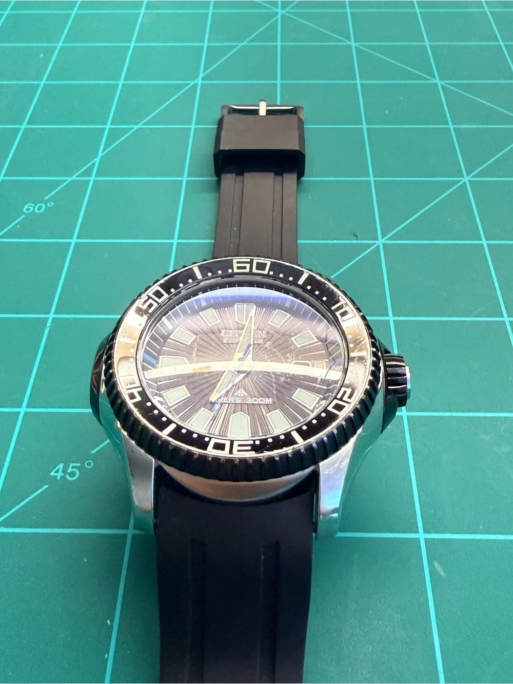 Citizen Black Dive Watch—some wear and scratches